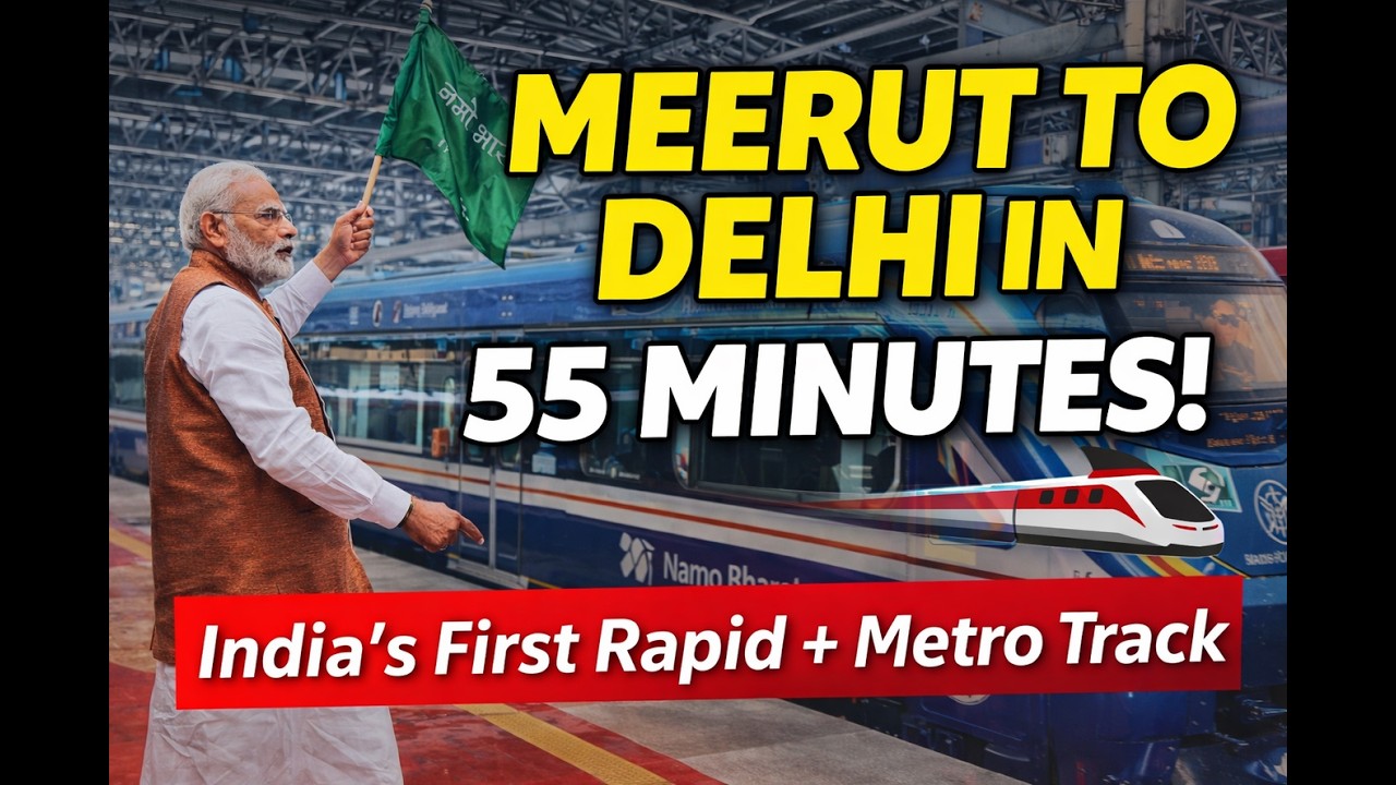 नमो भारत रेपिड रेल सेवा ,अब मेरठ से दिल्ली की दूरी मात्र 55 मिनट में तय होगी।