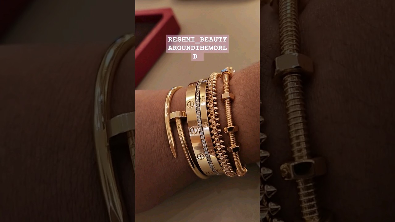 Trying Cartier ECROU Yellow Gold with my Stack|LOVE|CLASH|CLOU #modshots