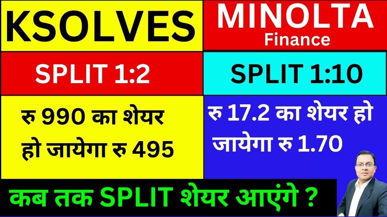 ksolves share latest news I Ksolves share stock split I STOCK SPLIT I Minolta finance  stock split
