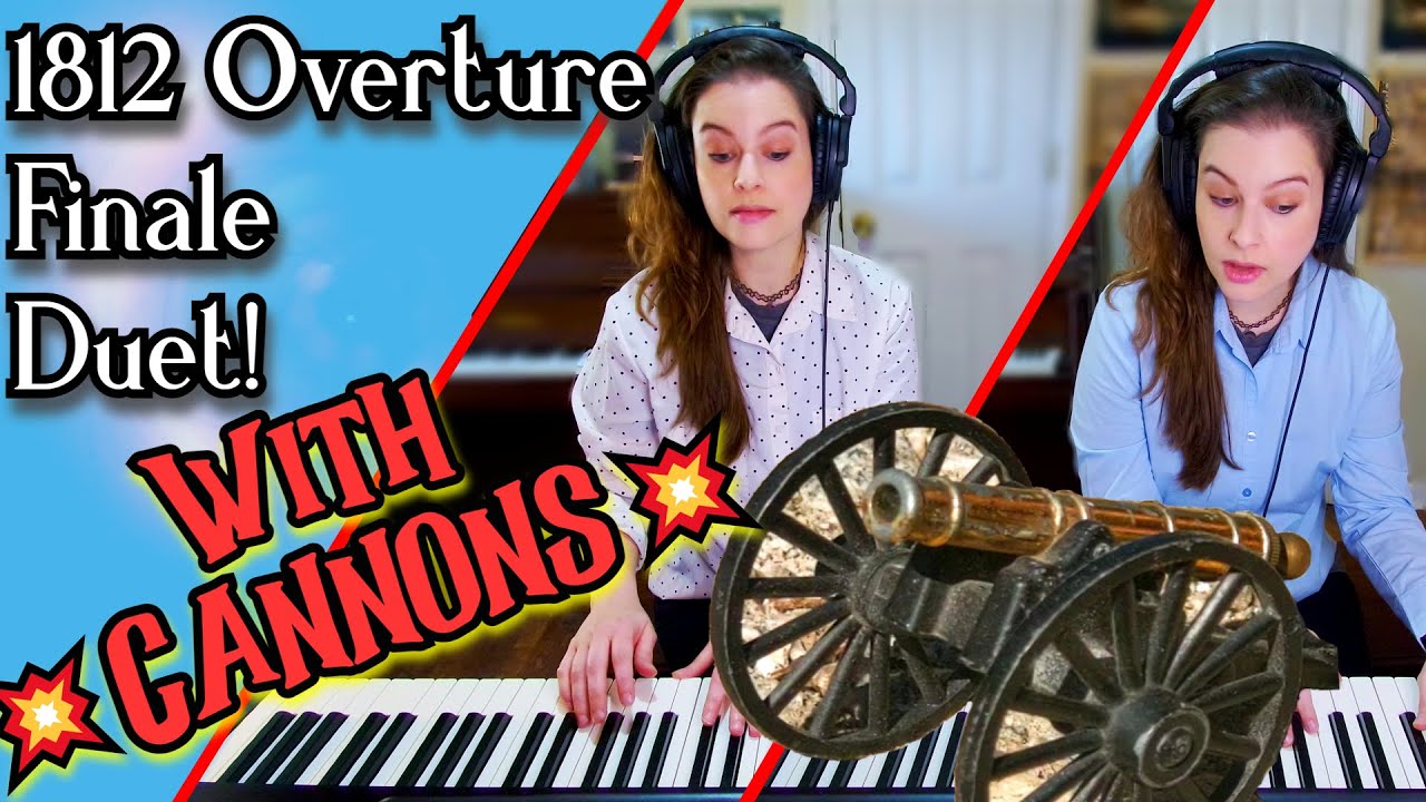 1812 Overture Finale with CANNONS Piano Duet - 5000 Subs Special - Tchaikovsky
