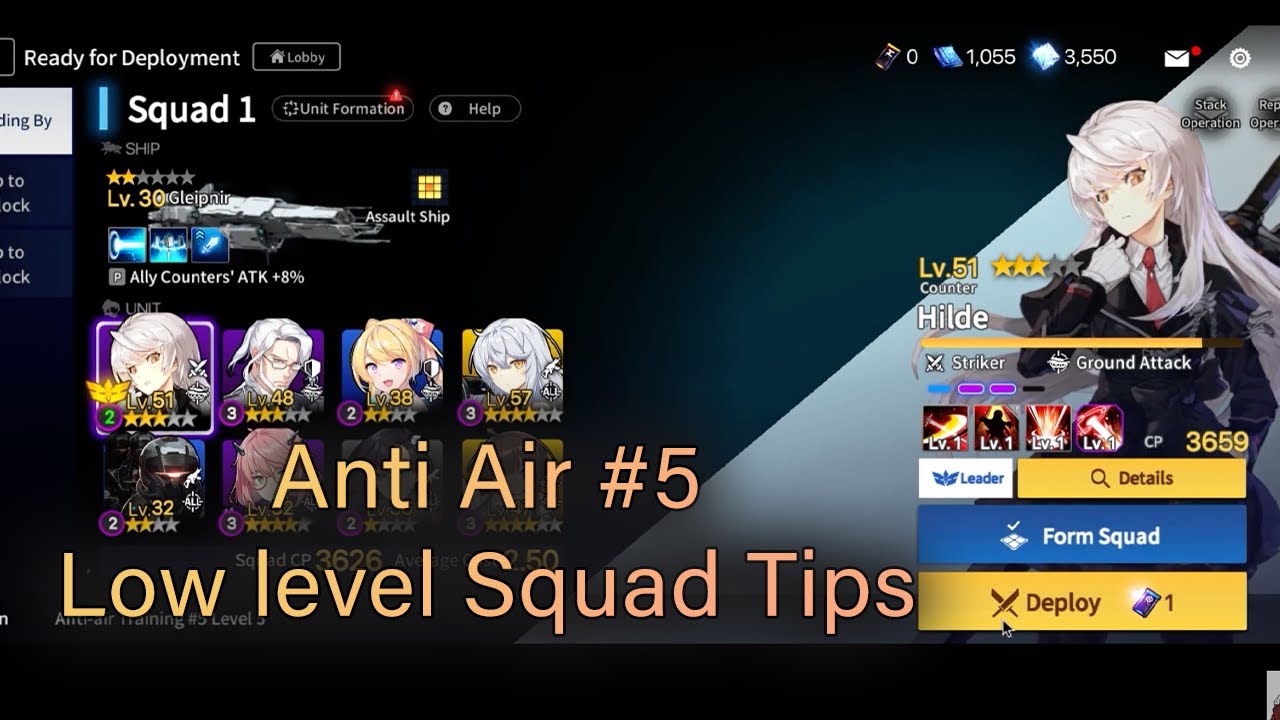 [Counter Side] Anti Air Training #5 | Clearing Tips as with Low Level Squad