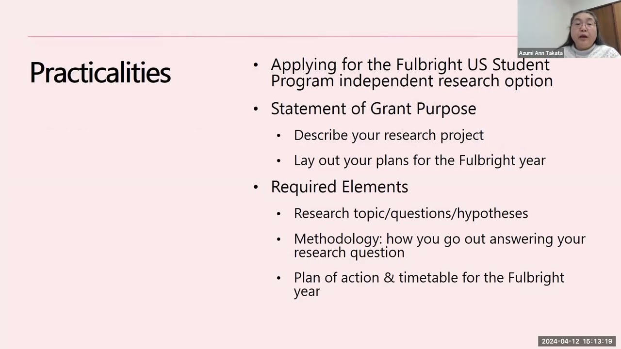Fulbright Info Session: Planning Your Fulbright Independent Research Project