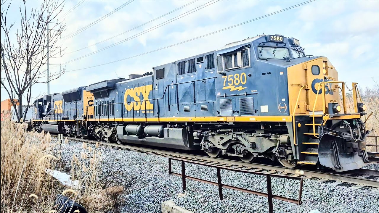 CSX eastbound intermodal at milepost 14 on the CSX Cleveland Shortline sub 