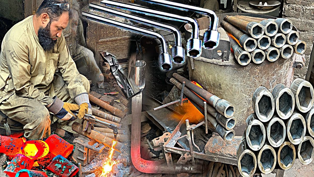 How To Make A Wheel Spanner From An Old Car Axle | Manufacturing Wheel Panna for Truck