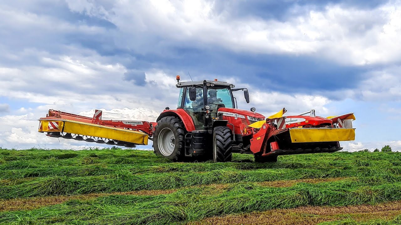 🇨🇵Fauchage de ray-grass avec un massey ferguson 6716s avec faucheuse pottinger 😜🤩
