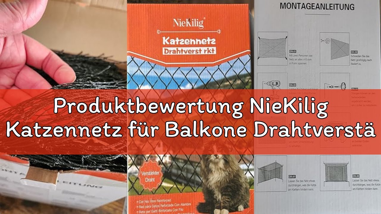 Produktbewertung NieKilig Katzennetz für Balkone Drahtverstärktes, 6x3m Balkon Drahtnetz Katzen, Bal