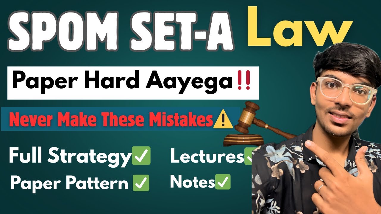 SPOM SET-A LAW | How To Clear❓Full Strategy 💯| CA Final | Revision Lectures | Notes | CAwithVaibhav