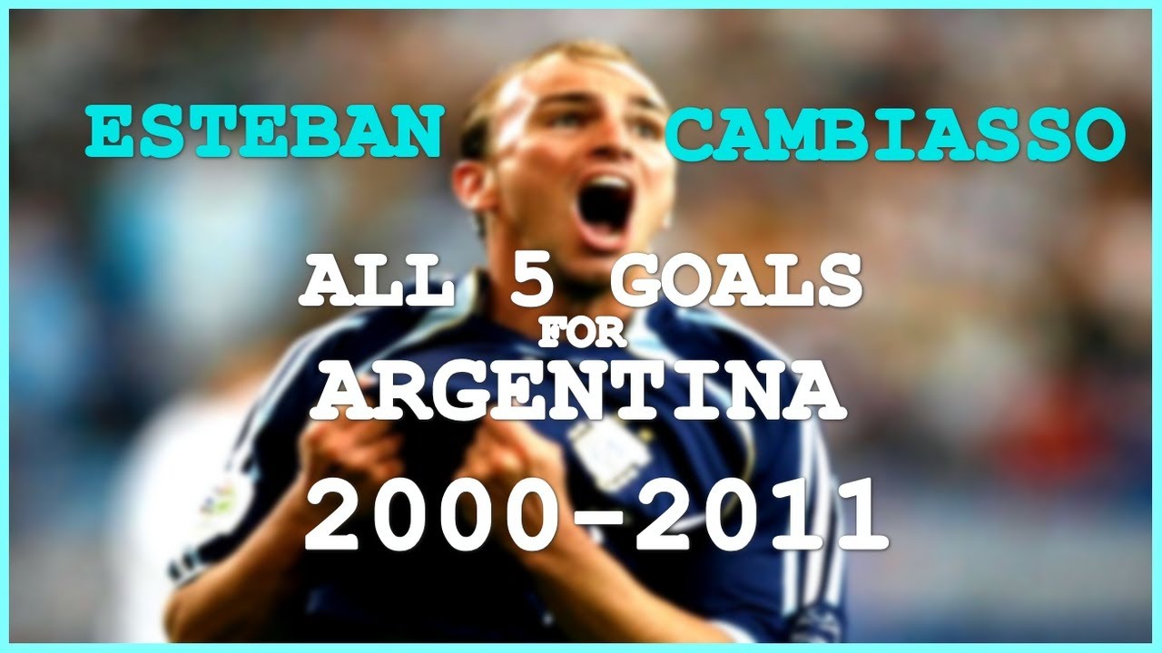 Esteban Cambiasso - All 5 goals for Argentina