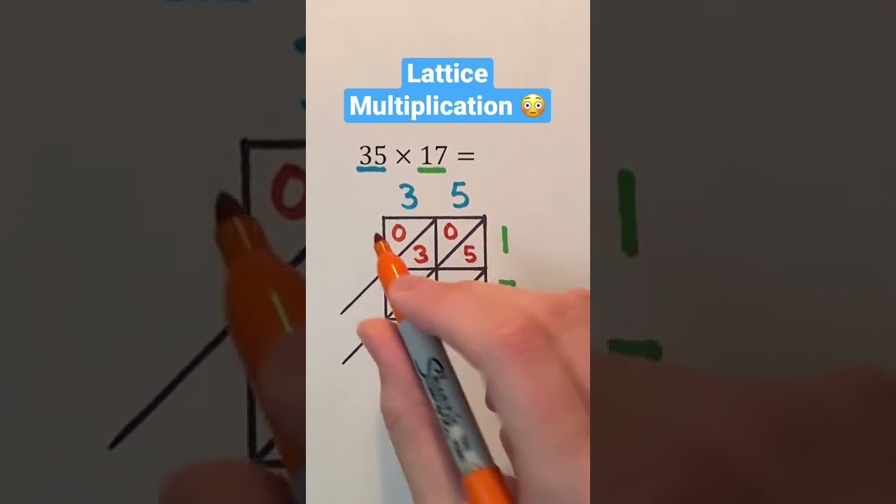 Lattice Multiplication 😳 #Shorts #math #maths #mathematics #multiplication #education #learn