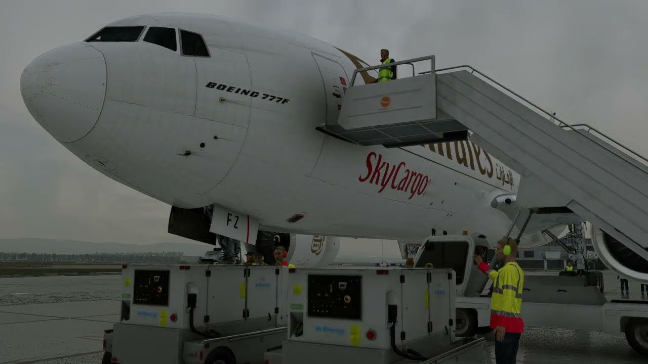 X-Plane 12 B777-F Starting From Cold And Dark EGPF- {PART 2}OMDB}