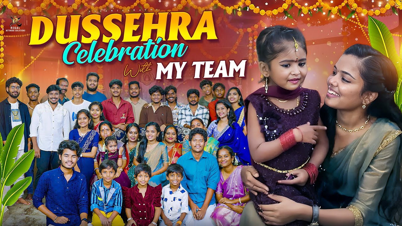 Dussehra With Our Team ❤️🥰 || Allari Aarathi Vlogs || Festival Vlogs #trending #minivlog 