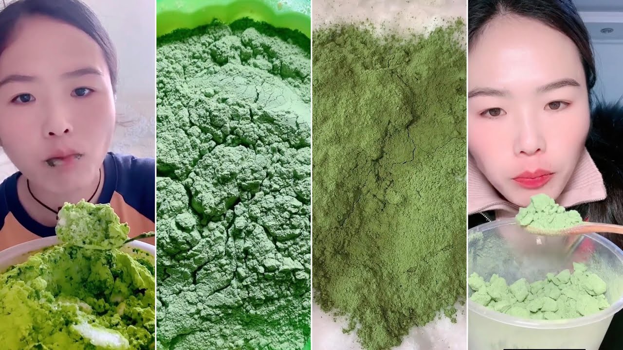 ASMR :Heavy Matcha powder ice|solo bites|Soft ice|crushed hard ice|white ice eating|V-good crunchy