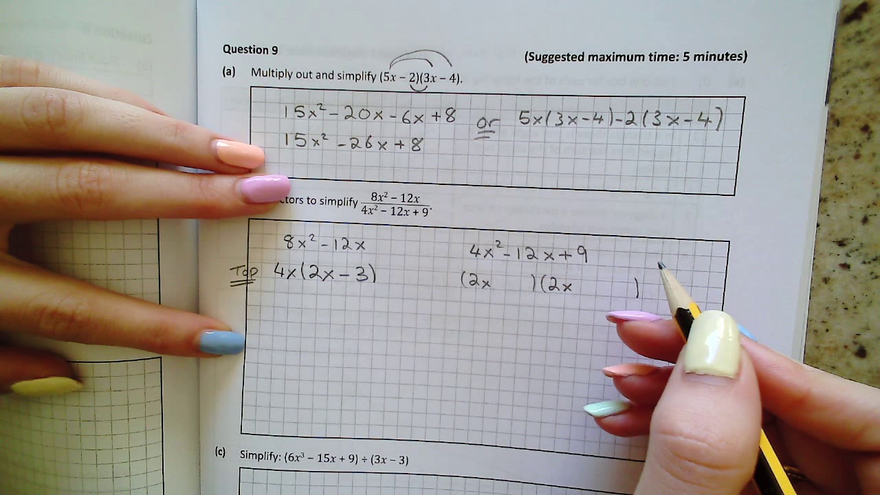 New Junior Cycle - Higher Level - Sample H Q 9 Algebra