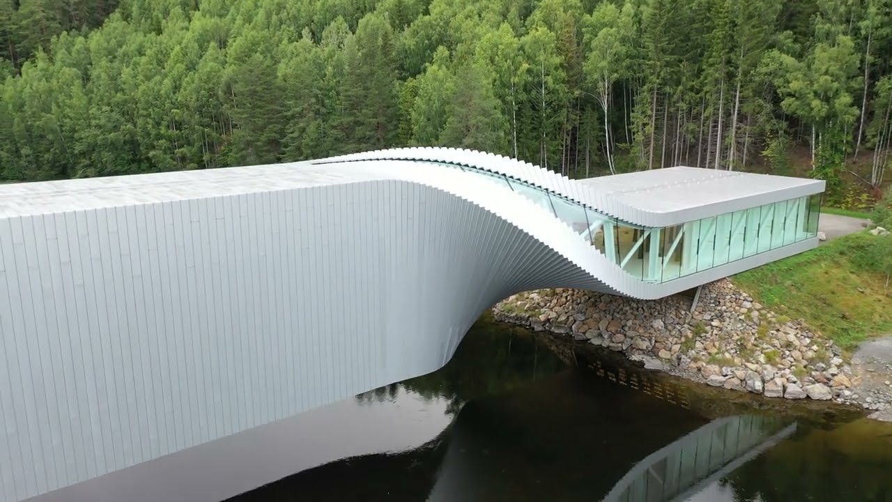 The Twist Gallery - Kistefos Museum - Kistefos-Museets skulpturpark - Norway 🇳🇴 Norge - Drone 4K UHD