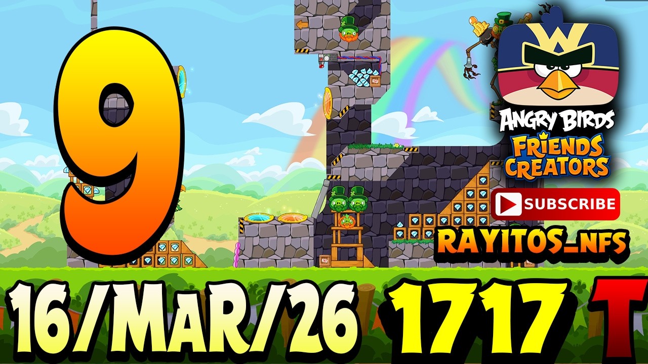 Прохождение уровня 9 турнира Angry Birds Friends, 1717: рекорды, бонусы.