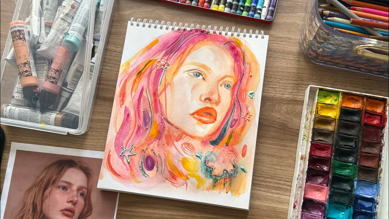 Creating an expressive portrait without sketching with pencil