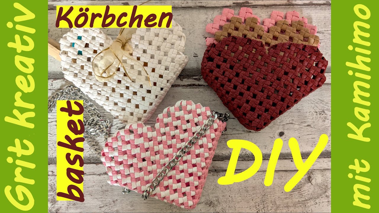 Anleitung wiederverwendbare Geschenkverpackung, Herztasche zum Valentinstag, Blumenstreukörbchen 