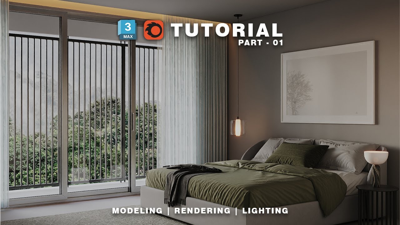 Modeling a Bedroom scene in 3ds max - 3ds Max + Corona Render Part - 01