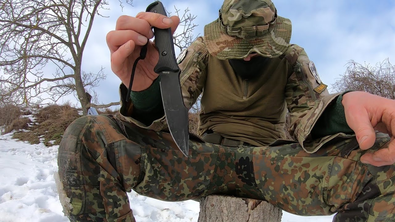 LOTHAR KA52 - D2 STEEL - G10 HANDLE - DESTRUCTION TEST - UNTIL IT BREAKS -  KYDEX -FULL TANG KNIFE