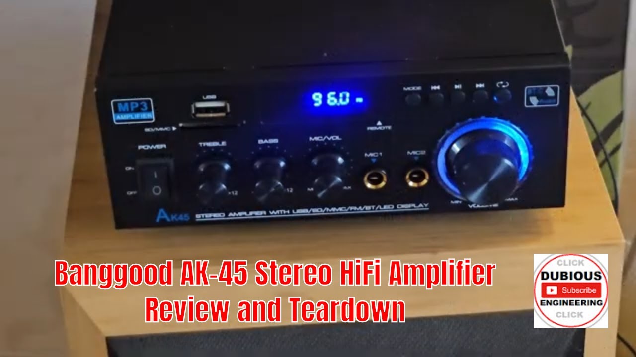 DuB-EnG: стереоусилитель Banggood AK-45 Hi-Fi с USB, MMC, SD, FM-радио и микрофонным входом для к...