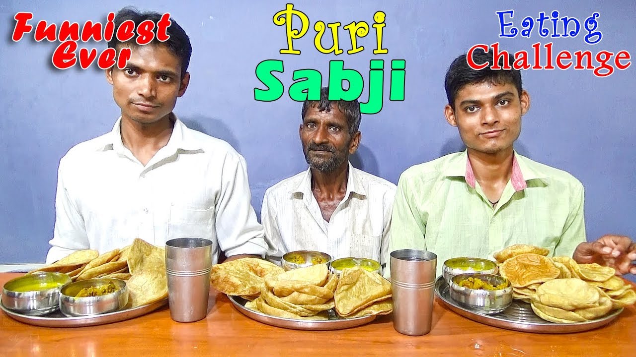 Funniest Ever Puri Sabji Eating Challenge | Poori Bhaji Eating Competition | Food Challenge