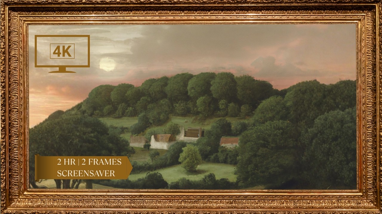 Museum Framed Hillside - 4K Fine Art TV Screensaver | 2 Frame Options | 2 Hour Video, No Sound