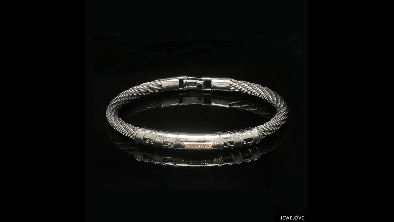 Platinum Rose Gold Diamond Bracelet for Men JL PTB 1343 - Jewelove