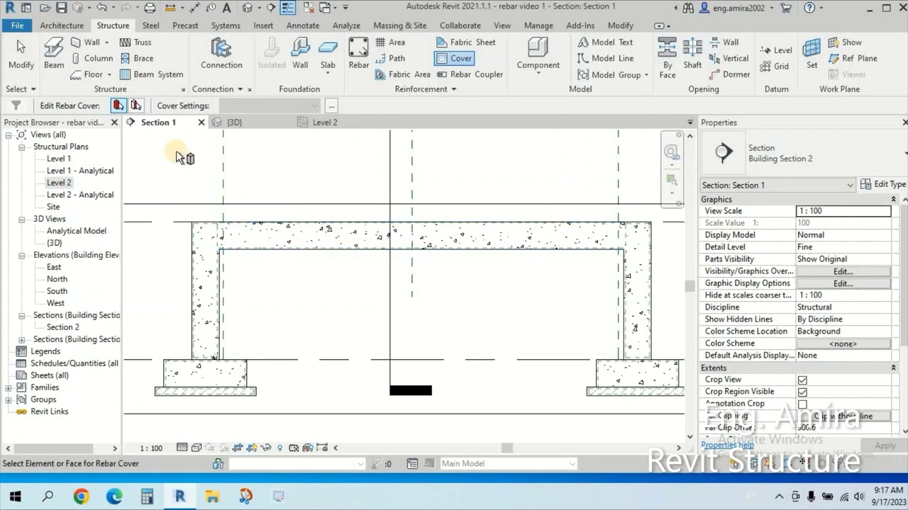 تسليح الكمرة في الريفيت Beam Reinforcement in Revit  Eng. Amira Elsayed