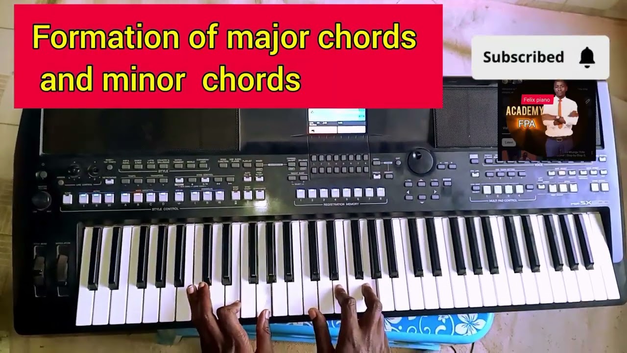 Formation of  MAJOR AND MINOR CHORDS FOR BEGINNERS  piano tutorial 