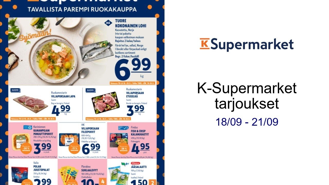 K-Supermarket tarjoukset 18/09 - 21/09