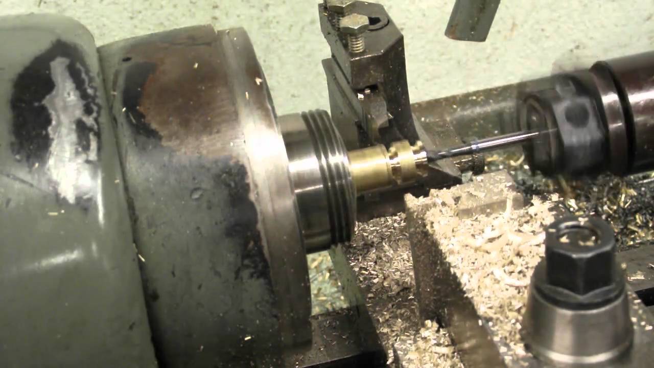 Turret lathe running production brass thumb nuts