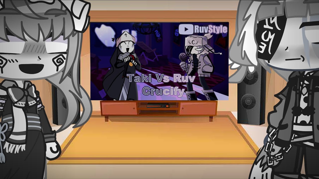 Gacha Club|Fnf:Mid-Fight-Masses React to Ruv vs Taki