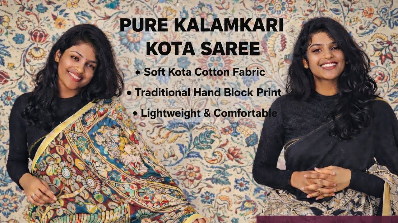 😱 Pure Kalamkari Kota Saree at Just ₹999 | Hand Block Print | Don’t Miss This! 