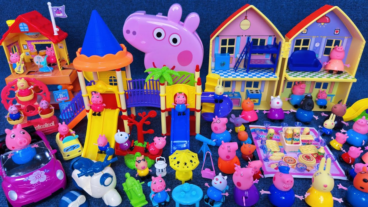 13 Minutes Satisfying with Unboxing Peppa Pig House and Playground Party Playset ASMR | Review Toys