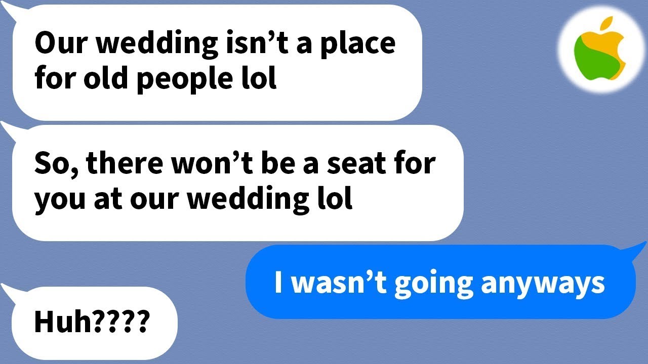 【Apple】 My son's bride doesn't want me to come to their wedding because I'm old...