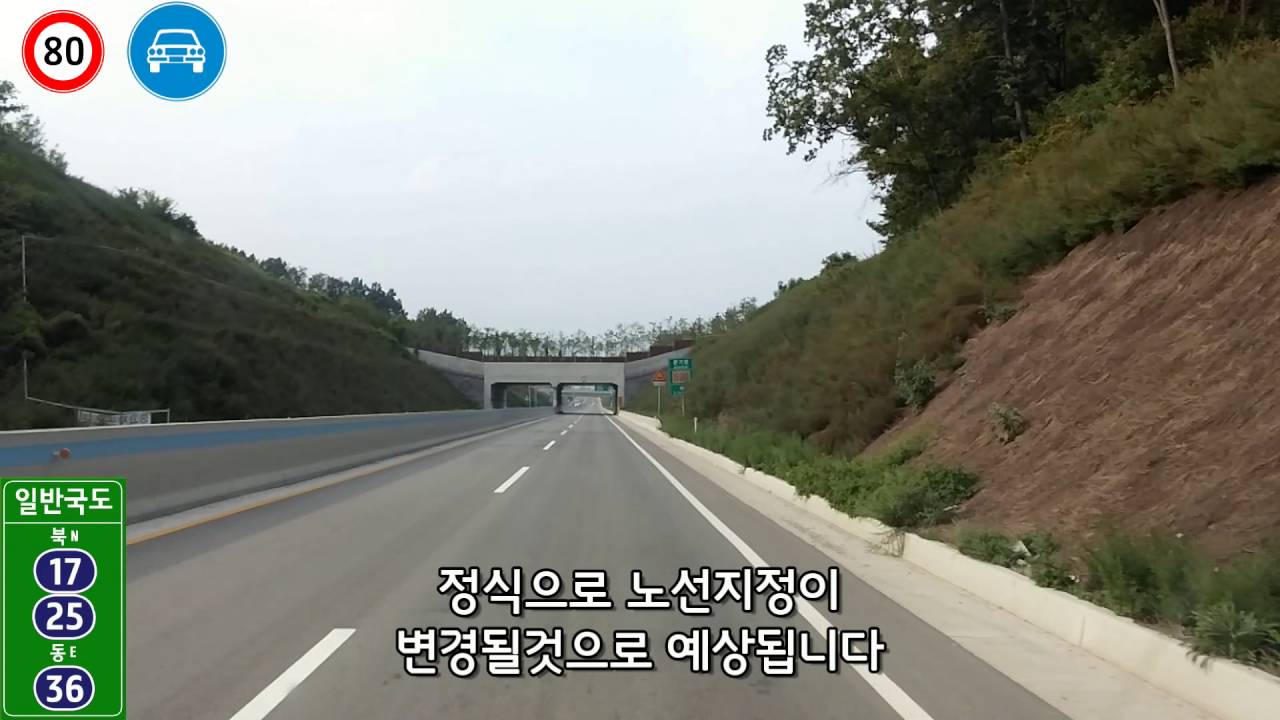 청주시 국대도 효촌~국동구간 주행영상 (2배속)