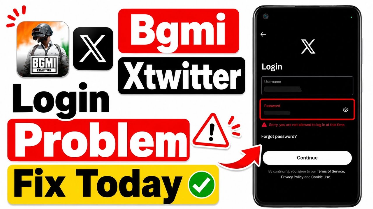 BGMI X (Twitter) Login Error Fix Today || Sorry, You Are Not Allowed to Log In || BGMI Login Problem