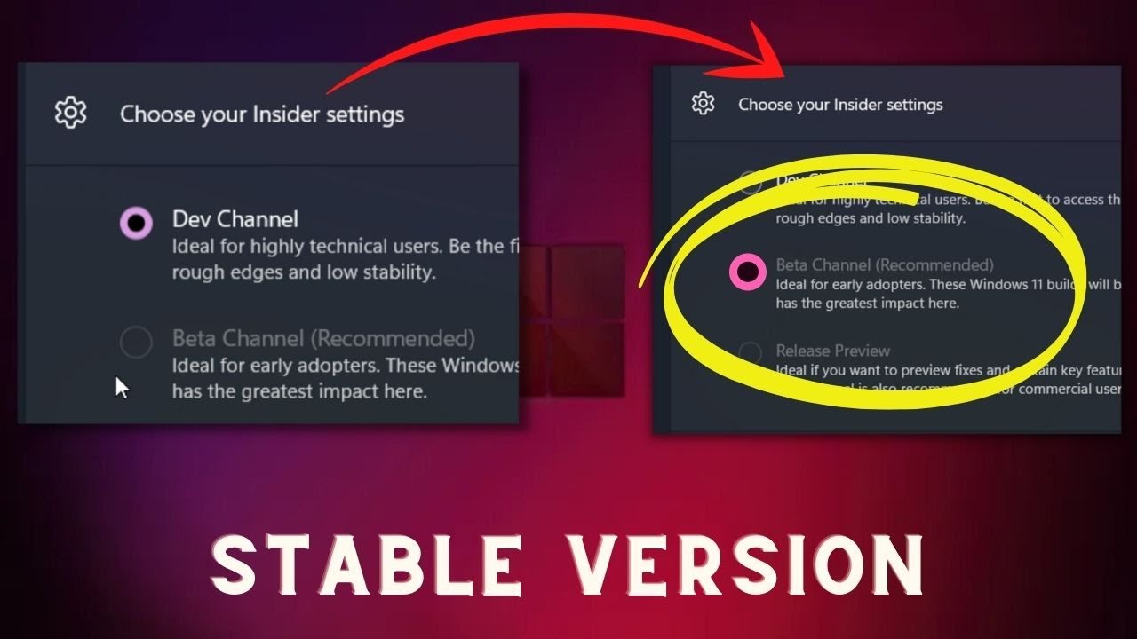 How to switch from Dev Channel to Beta Channel in Windows Insider Program| Stable Windows 11