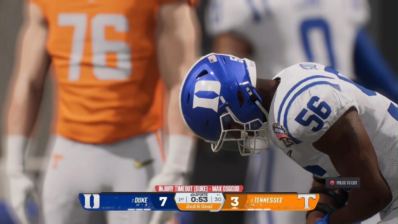 #7 Duke vs #2 Tennessee 2031 CFP Quarterfinals