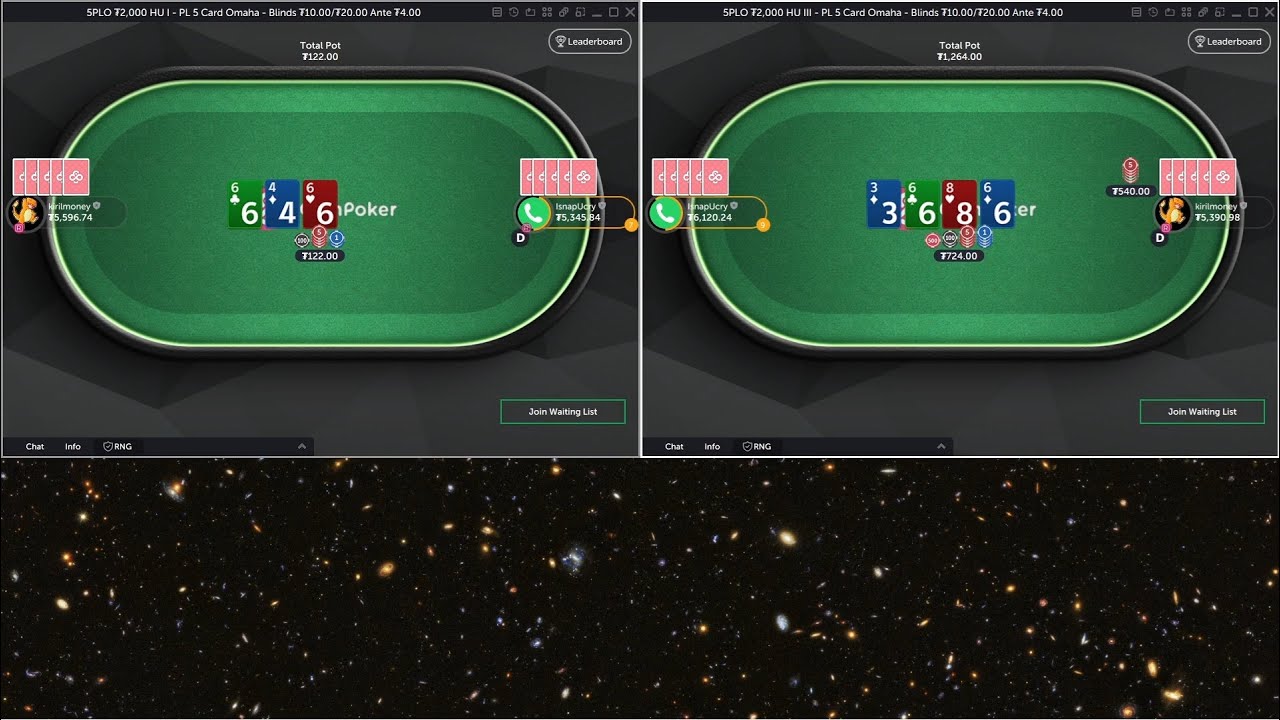 IsnapUcry vs. kirilmoney - 2,000 HU PLO-5 - Poker Session #444