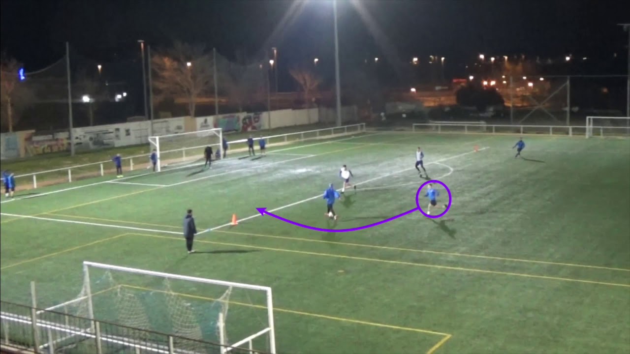 EJERCICIO FÚTBOL: Situaciones posibles de CONTRAATAQUE en superioridad numérica en campo contrario.