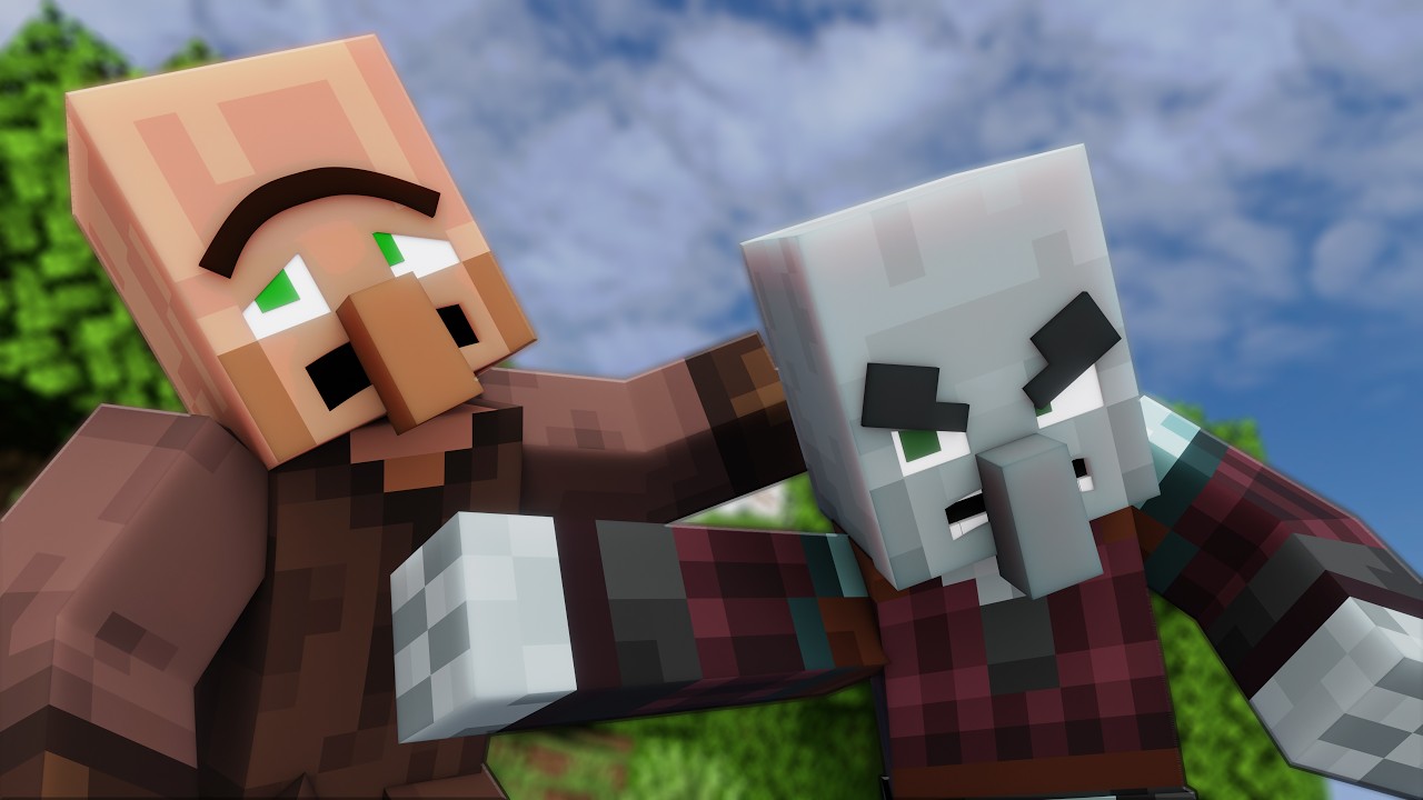 Villager VS Pillager WAR! - Pillager Raid! (Minecraft Animation)
