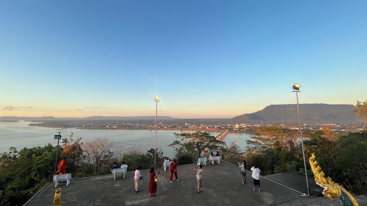 Breathtaking View of Pakse City from Phou Salao Hill 🇱🇦 | 4K Silent Vlog | Laos 2025