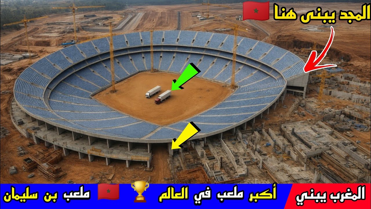 ملعب بن سليمان بالمغرب | أكبر ملعب في العالم بسعة 115 ألف مقعد يُذهل إفريقيا والعالم