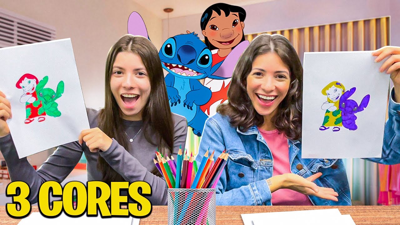 COLORINDO COM TRÊS CORES | LILO & STITCH