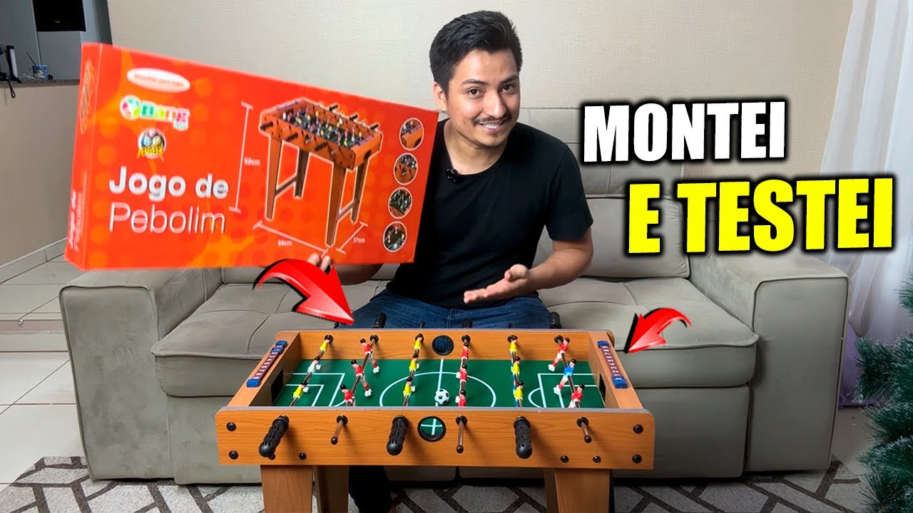 Jogo Pebolim ou Tot&oacute; de mesa. Testando a Mesa Jogo De Futebol Pebolim de &oacute;timo custo benef&iacute;cio.