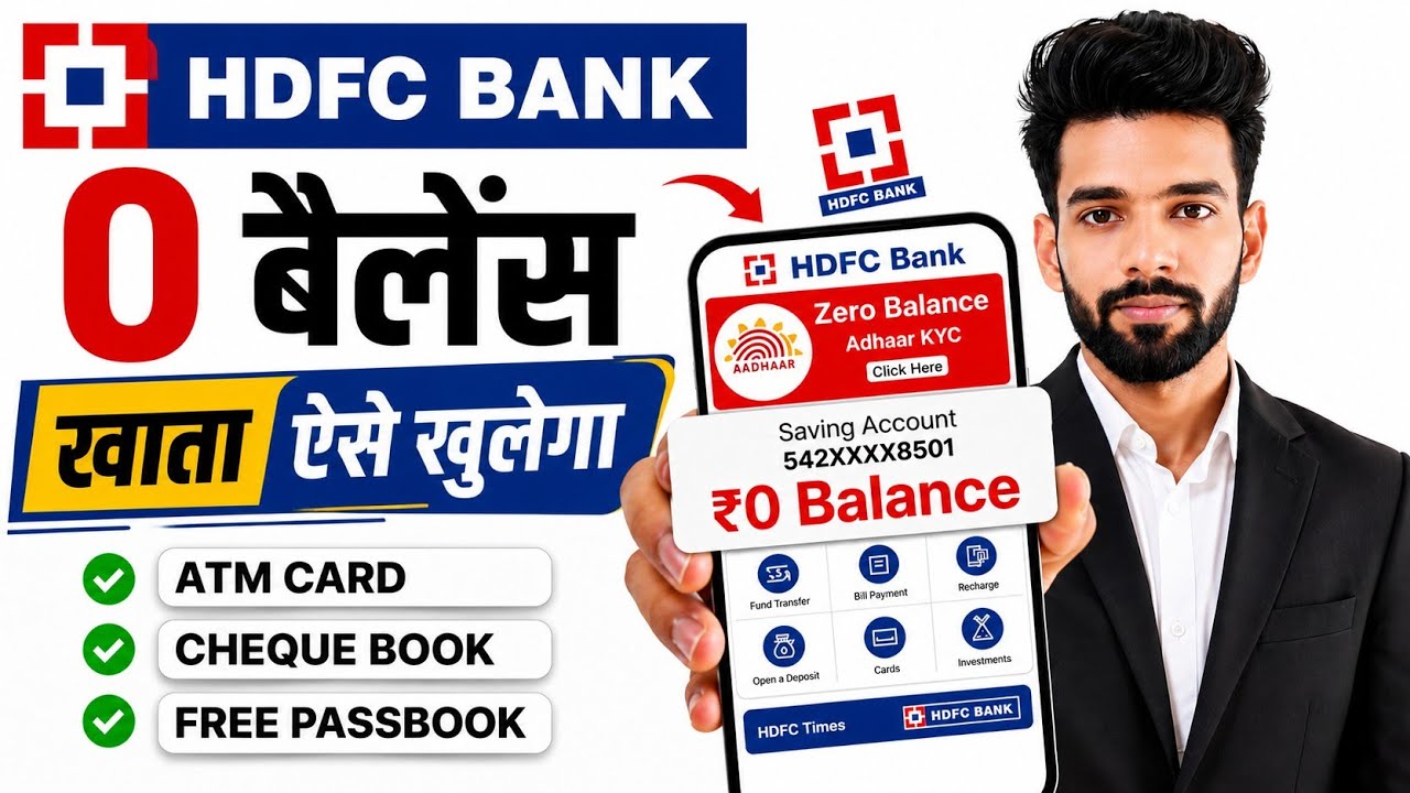 HDFC Bank Account Opening Online | HDFC Zero Balance Account Opening Online | HDFC Bank Account Open