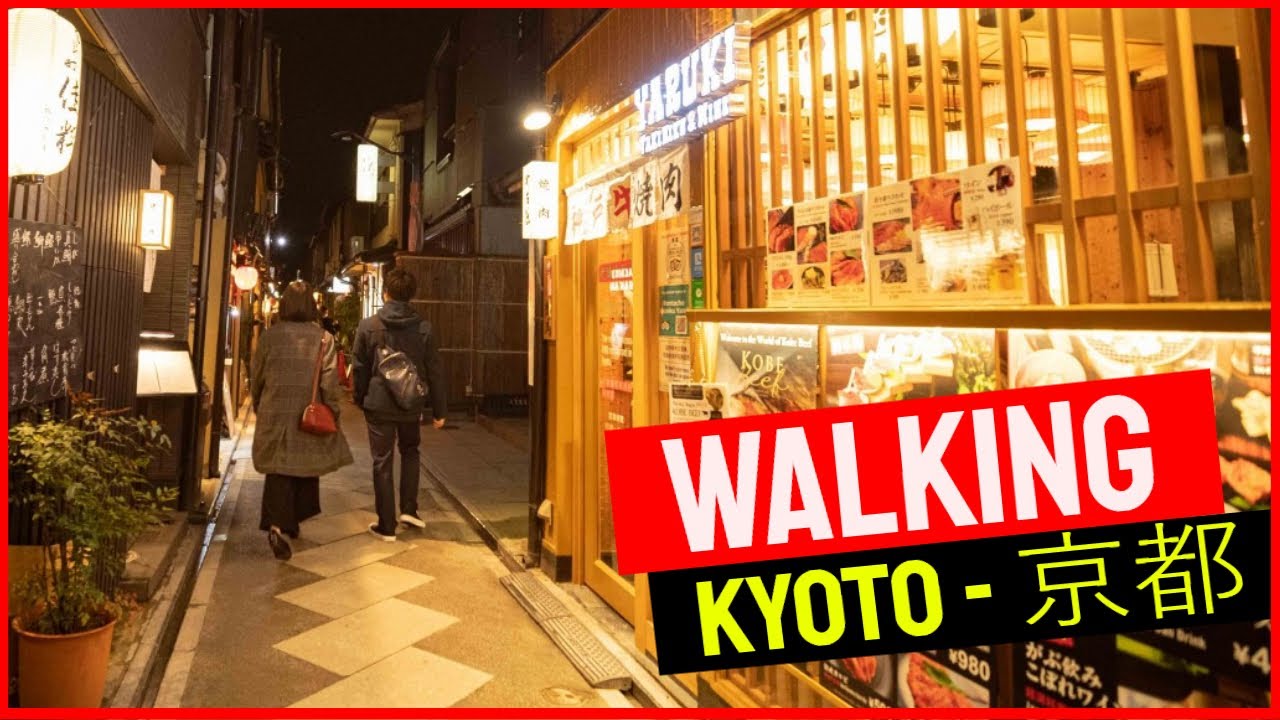 Kyoto Night Walk | 4k Virtual Walk | Japan Walk