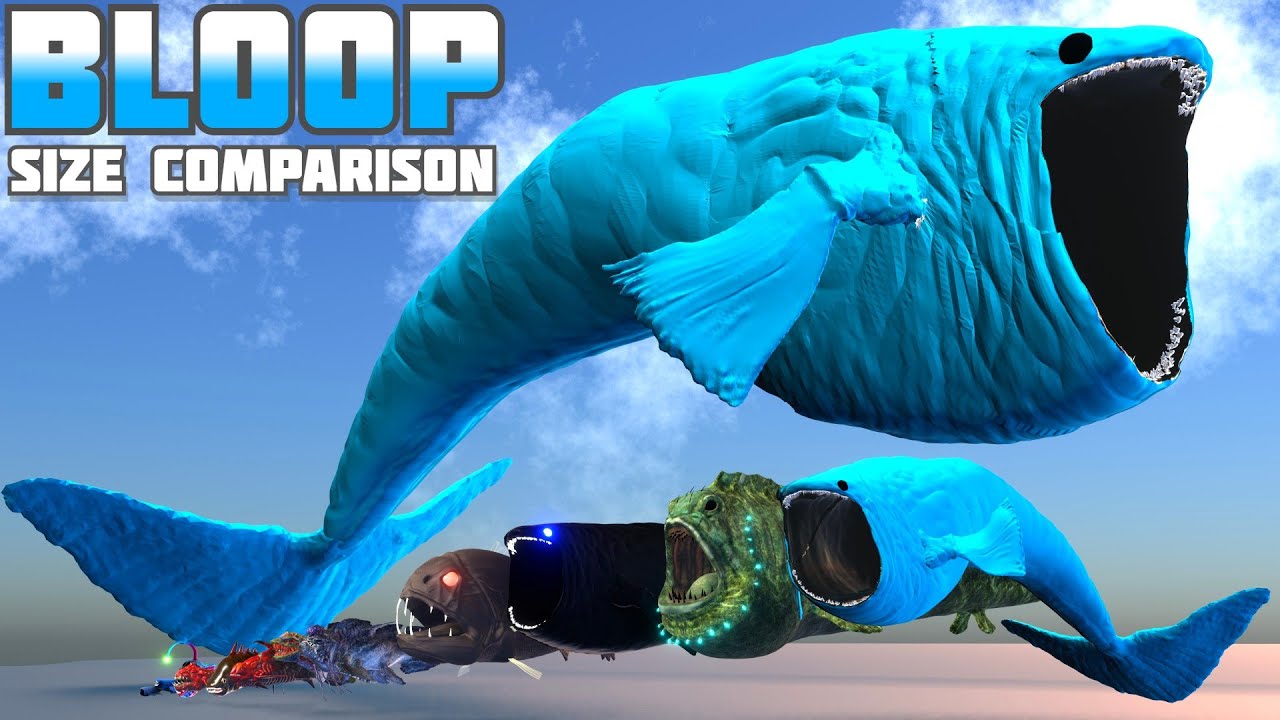 Sea Creature Bloop Versions size comparison