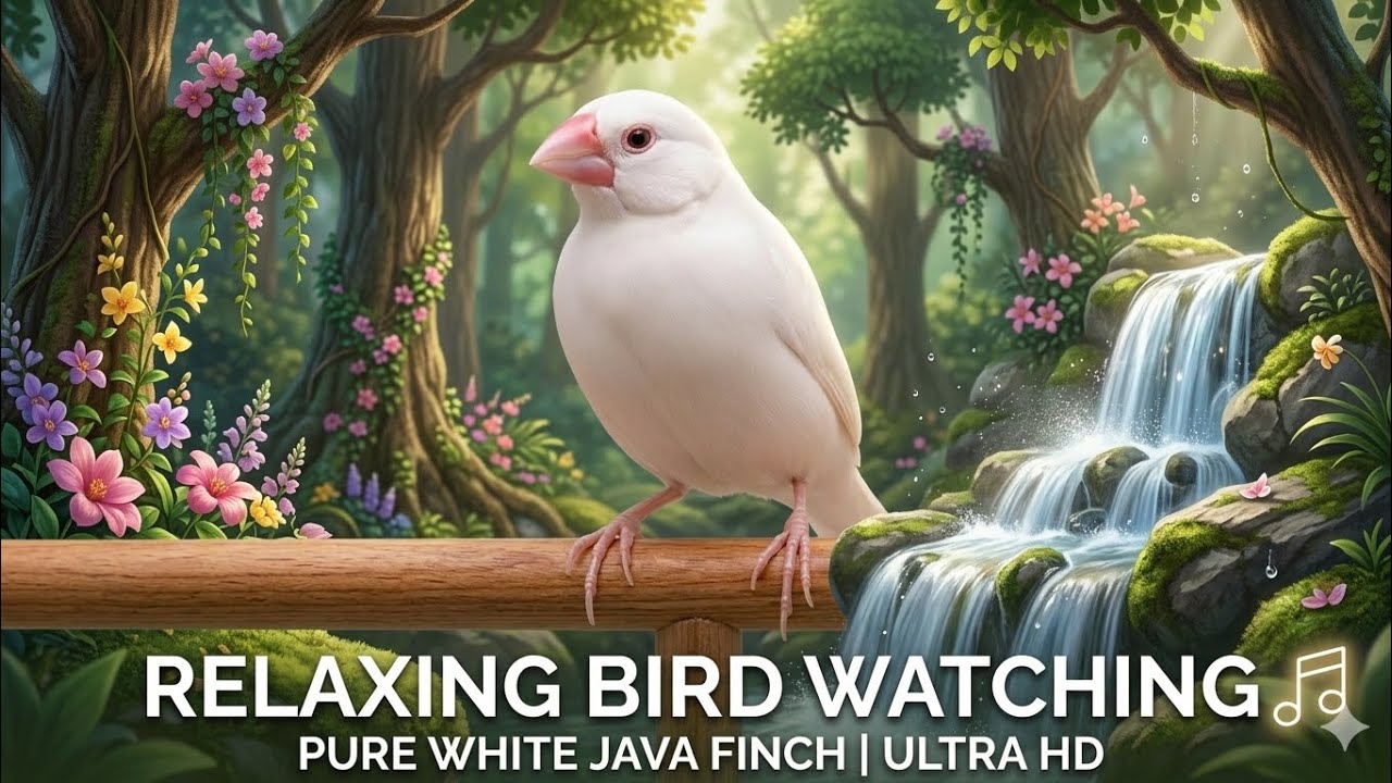 Relaxing Birds Video🎶 Jungle Theme | Cute Bird Watching | Calm Music | Pure Peace & Stress Relief